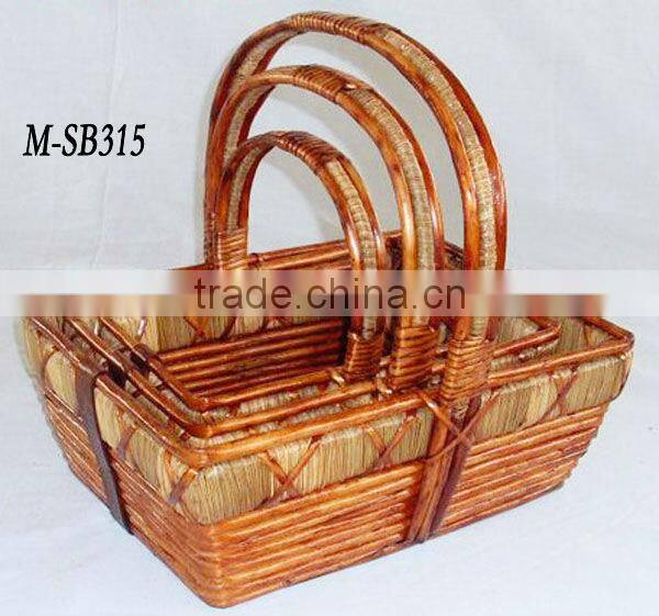 Antique Rectangel willow gift basket & fruit basket for traditional festival