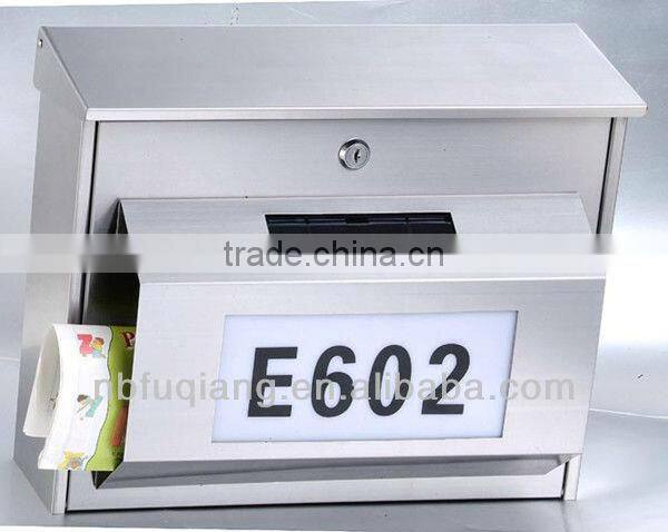 FQ-126 led house numbers light with solar stainless steel mailbox which can wall mounted