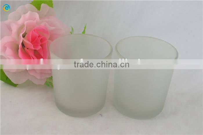 clear frosted glass candle holder