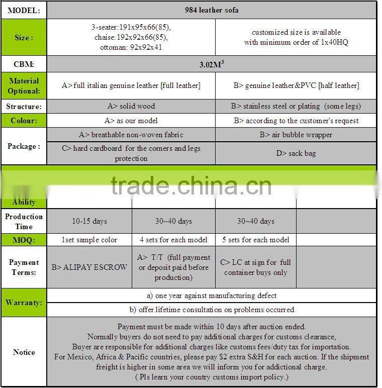 Modern Top Grain Leather Sectional Right Chaise Down Feather Wine Sofa 984