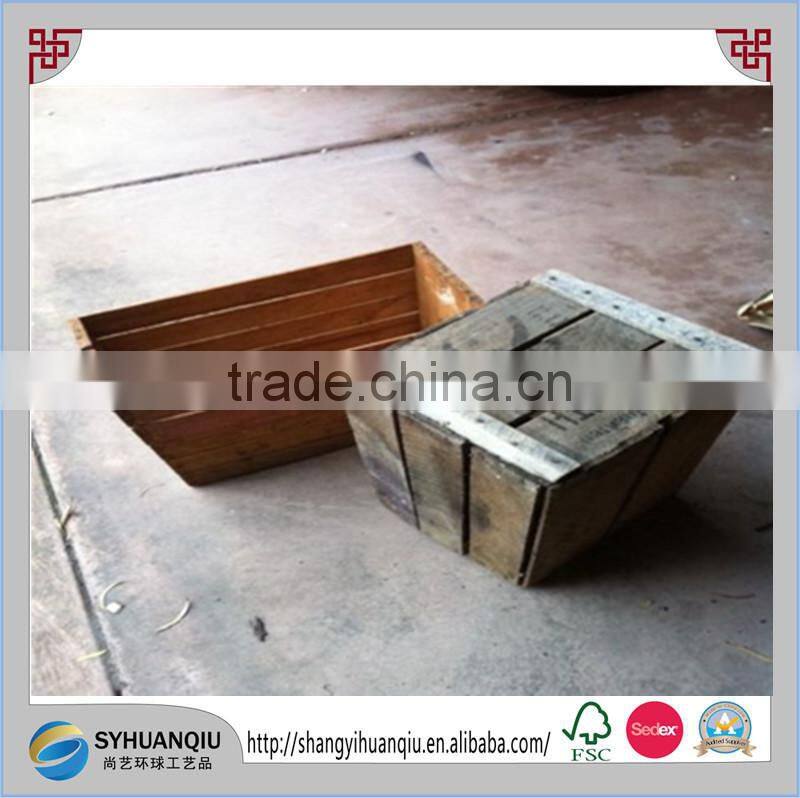 FSC wood and Sedex audited Vintage distressed wooden fruit crate