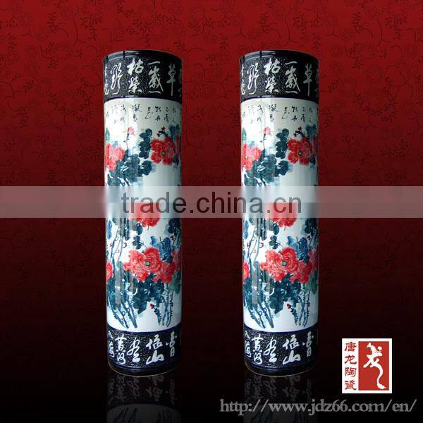 Jingdezhen tall glass flower vases ceramic floor standing vase