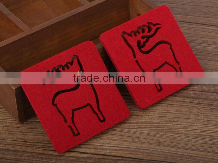 multi shaped felt coaster/deer/rabbit/cat/hedgehog