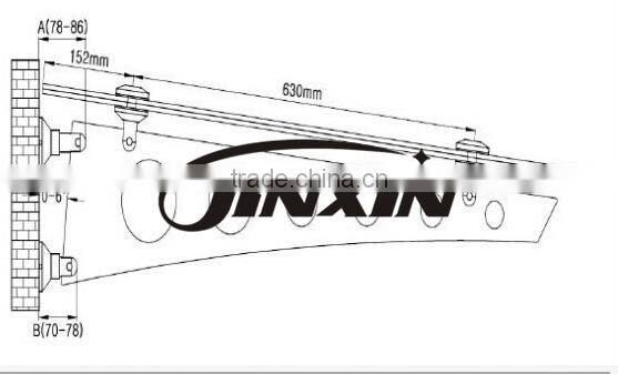 Mordern Samplism Style Glass Canopy Stainless Steel Glass Canopy Fittings