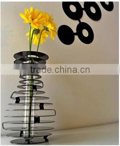 Customized Modern Stainless Steel Floor Decorative Art Large Flower Vases