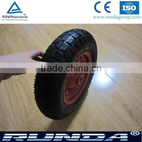 China Qingdao factory 16*4.00-8 inch pneumatic rubber wheel