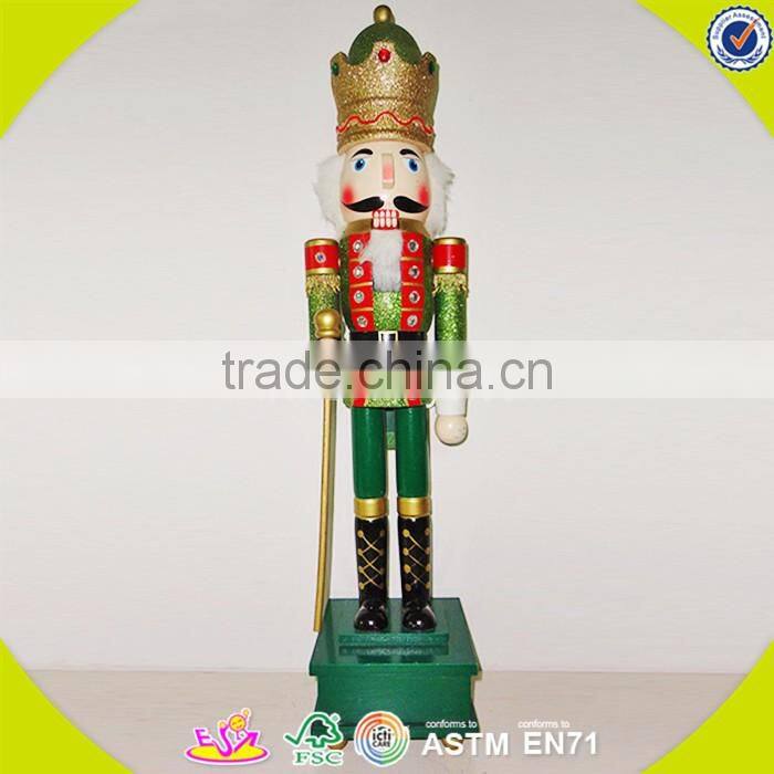 Wholesale fancy toddler wooden king nutcracker, stylish household wooden king nutcracker,best gift nutcracker W02A015