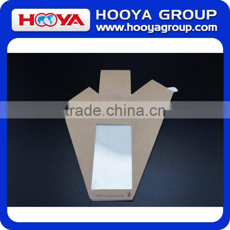 Disposable brown kraft paper sandwich packing box with window,can printing LOGO