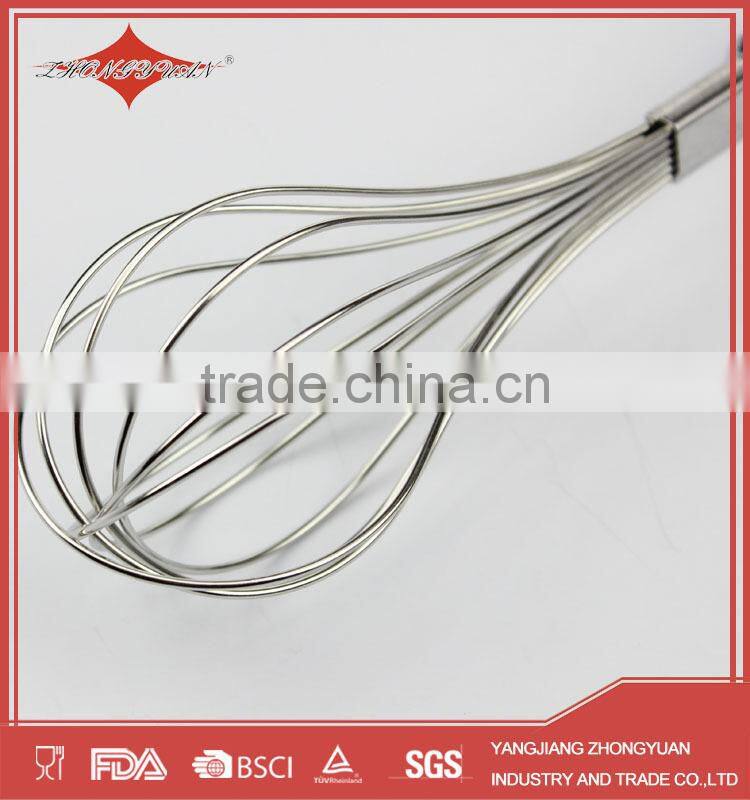 10 inches Stainless steel egg beater with plastic handle