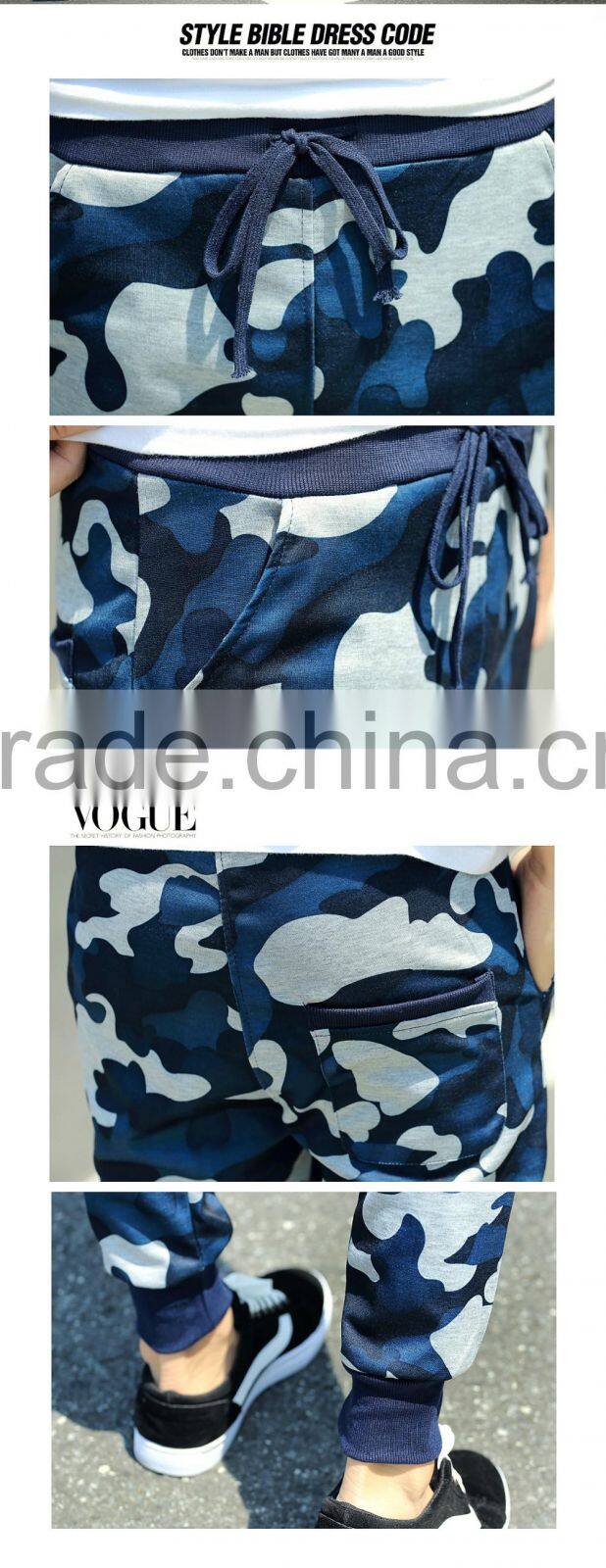 Casual Men Pants Blue Camouflage Slim Fit Hip Hop Cool Pencil Pants Outdoor Sport Sweatpants Skinny Fashion Trousers Men Joggers