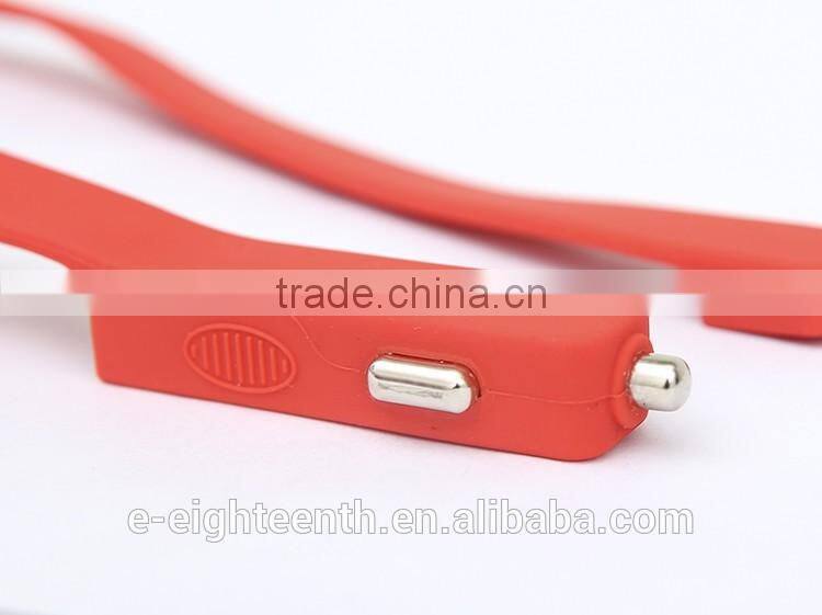 High quality 2 in 1 long silicon car charger with USB port 2.1A output apply to android for mobile