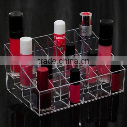 Clear Acrylic 24 Lipstick Holder Display Stand Cosmetic Organizer Makeup Case