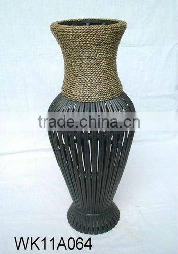 Bamboo flower pot, wooden flower pot.