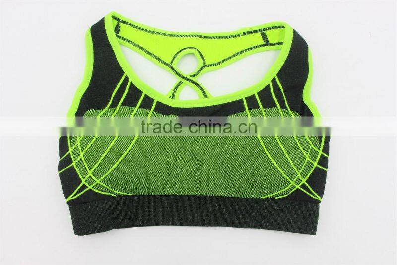 2016 fashionable style sports bra for ladies/high elastic sports bra