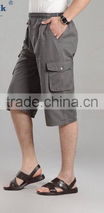 man shorts, MTM service, half leg length shorts, gray shorts