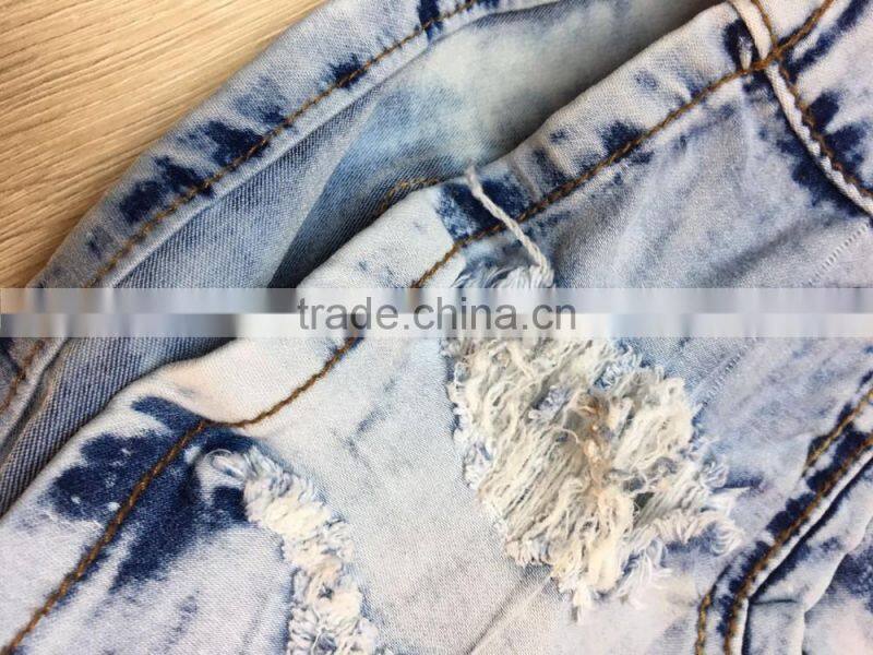 GZY latest high waist all-match fashion girls ruffle shorts jeans stock lot