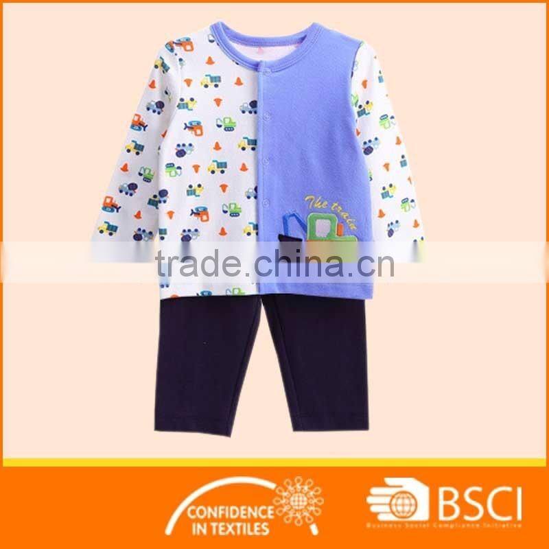 Fashion Cartoon Printed Soft Cotton Baby Clothing Set