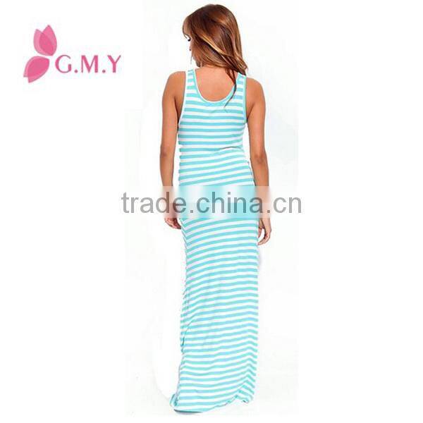 Women scoop neck racer back sleeveless casual dress strechy long maxi dress