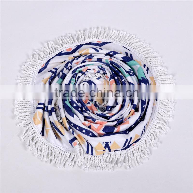 2017 Factory direct sale Latest Type Ready Stcok 100% Cotton round Beach Towel