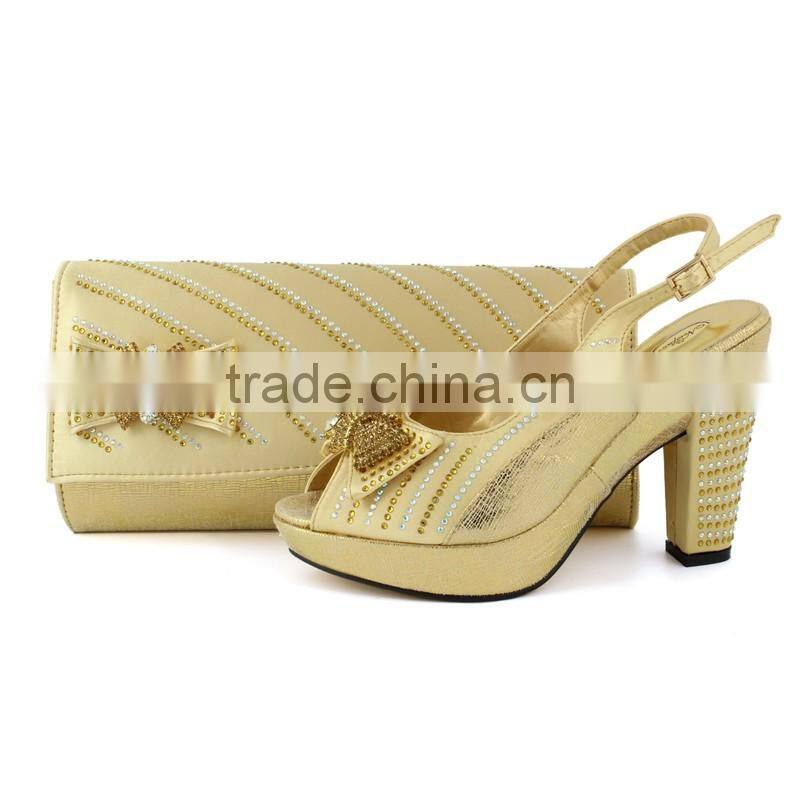 Italian ladies shoes and matching bags/wholesale shoe and bag set for nigeria party