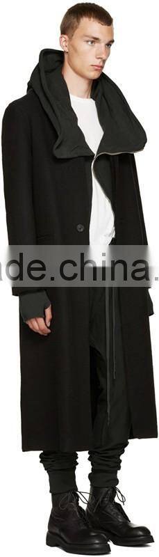 Long sleeve hoodie Structural wire at hood perimeter Asymmetrical zip closure Welt side pockets Rib knit cuffs and hem