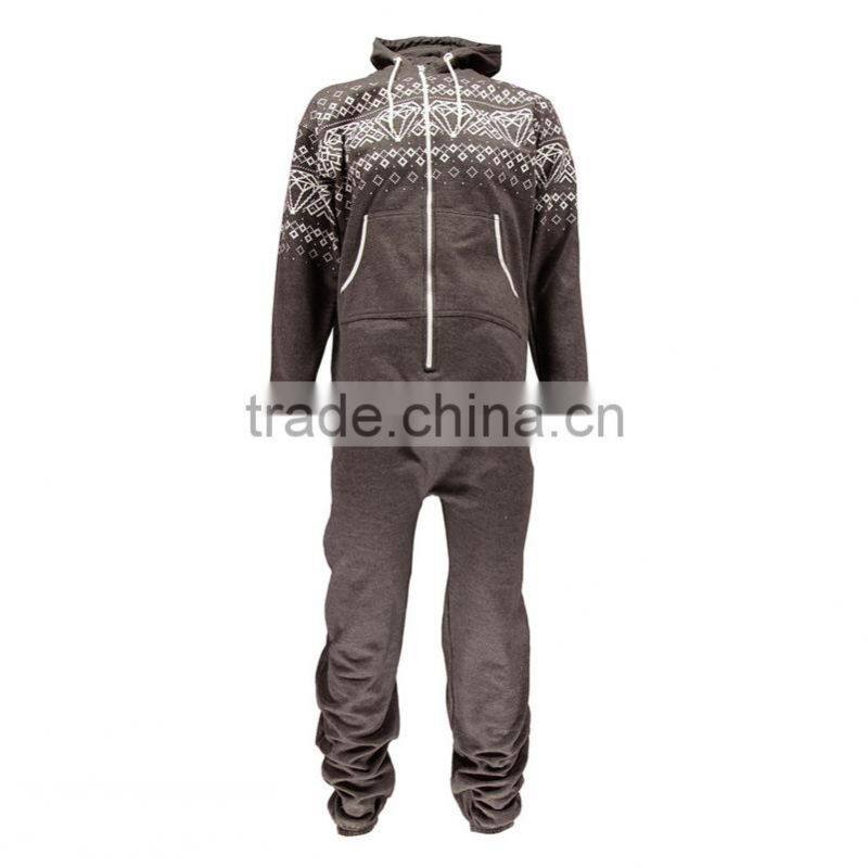 Wholesale high quality hooded pajamas for men adult onesie 100 cotton