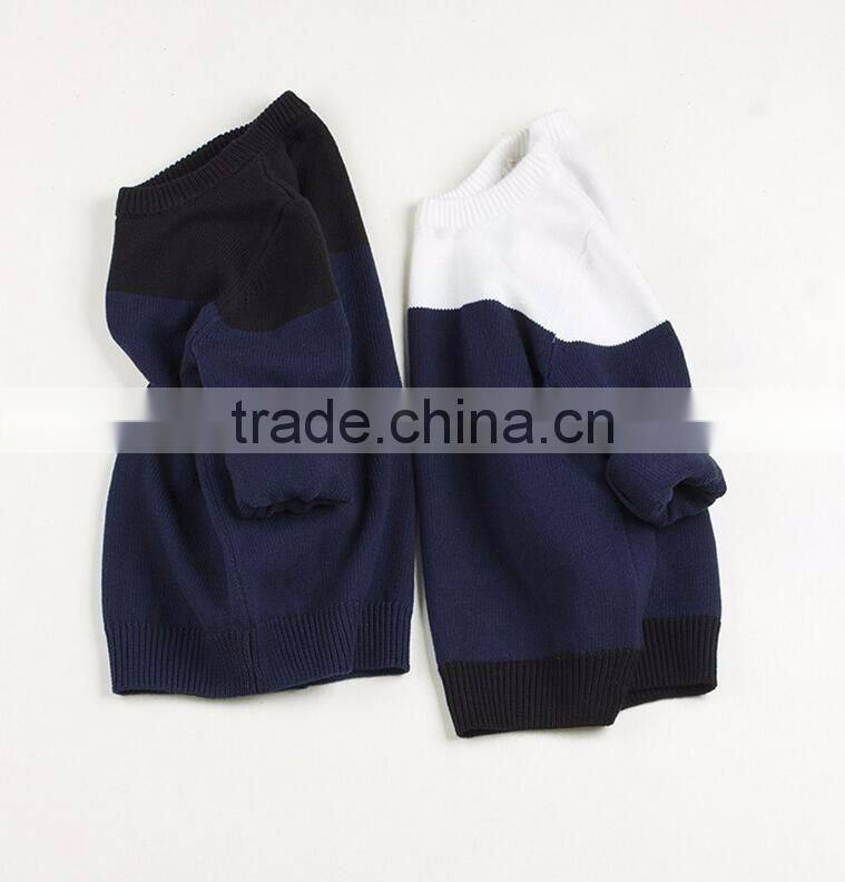 Hot Sale Hand Knitted Wool Kids Sweaters With Ribbing Neck Cotton Sweater Outwear For Children