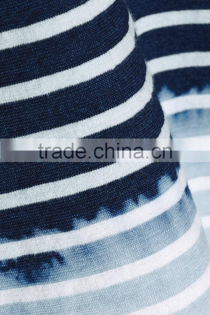 The Freshman dip-dyed light-blue and white wholesale striped t-shirt