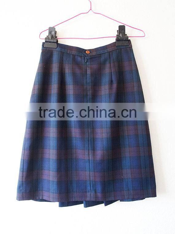 2017 new design pleated school uniform design plaid skirts