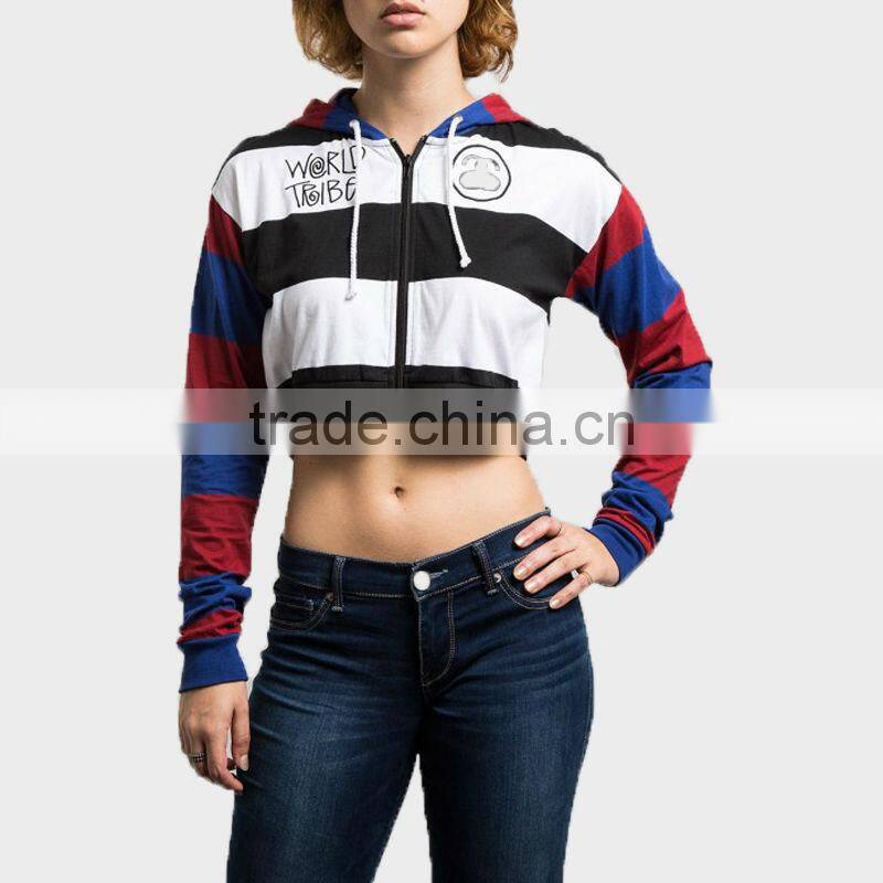 women stripe hoddies sexy sportswear