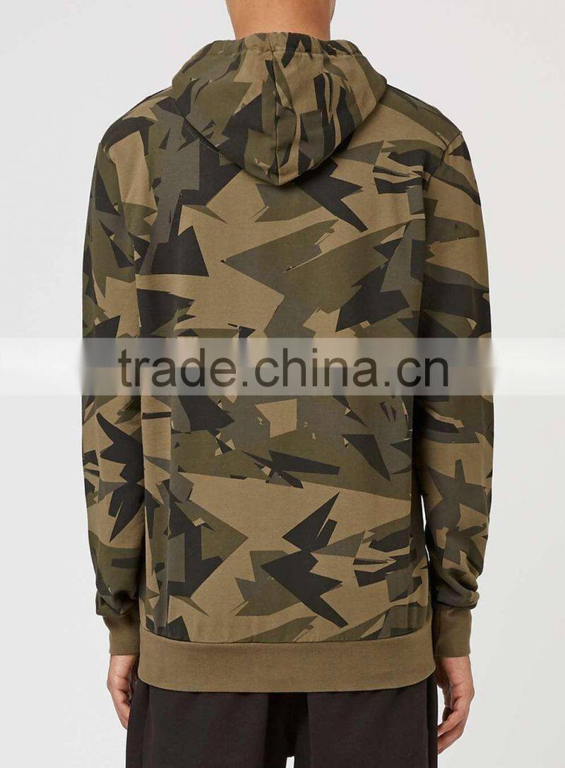 100%Cotton long sleeve camo hoodie wholesale fashion hoody for men 2016