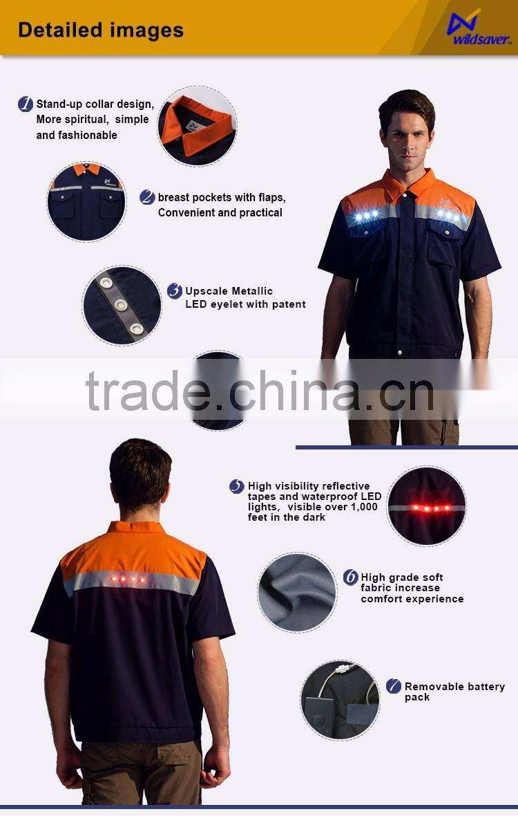 Cheap hi vis workwear LED reflective safety polo shirt