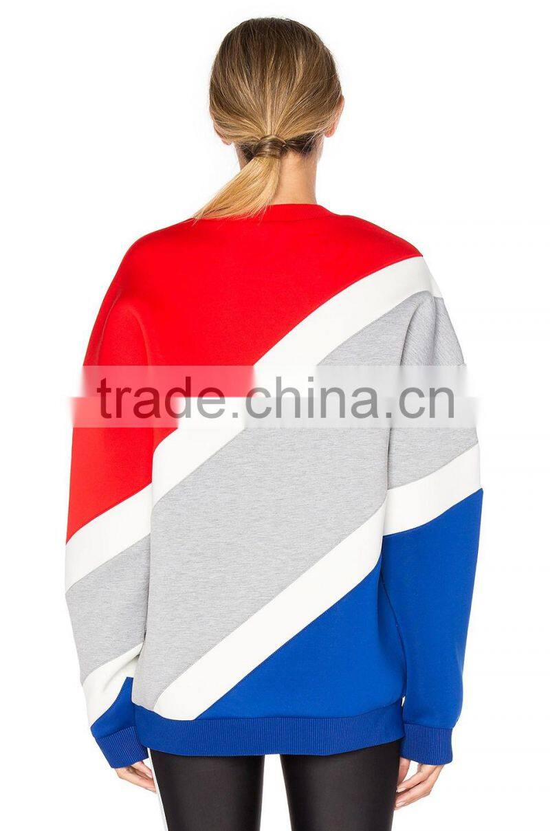 High quality custom long sleeve tri-color sweatshirt without hood