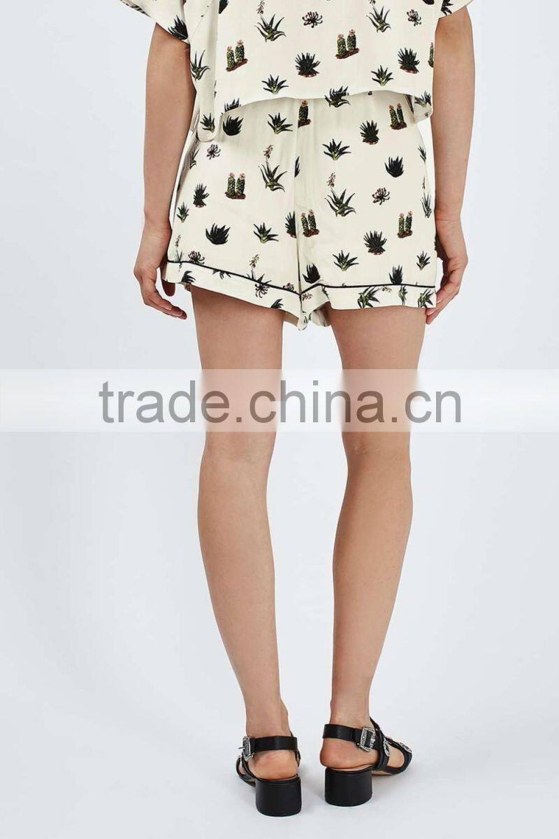 Digital print high quality women 100% silk pajamas