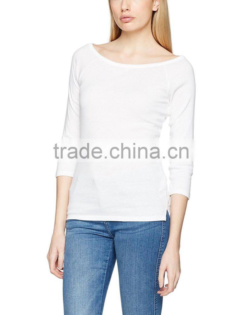 Women's Boat Neck 3/4 Raglan Sleeve T Shirt