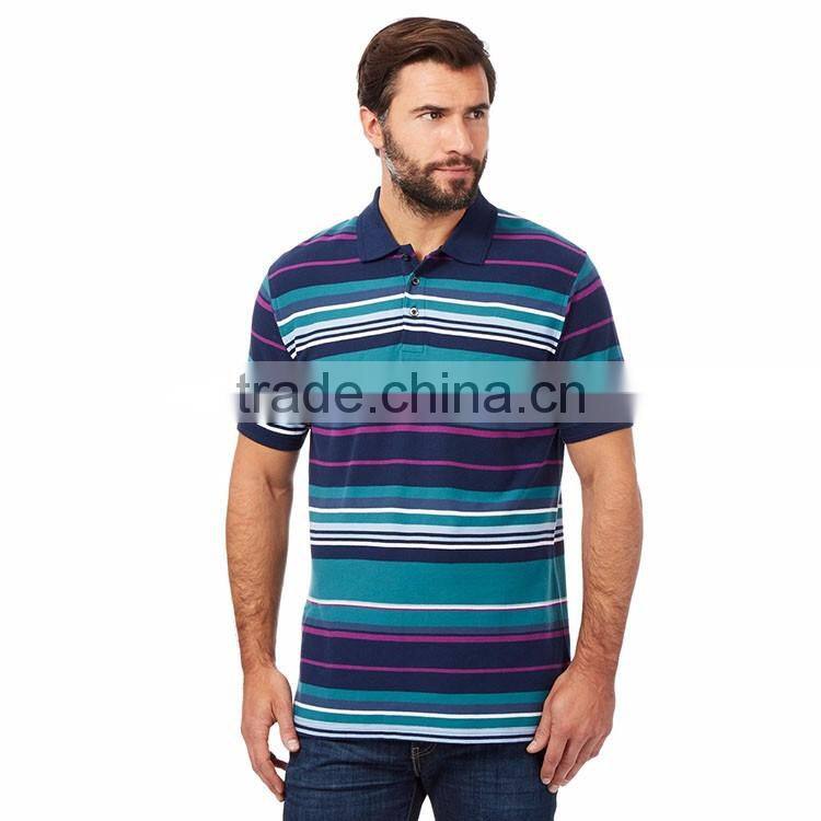 2016 Guangzhou Fashion Style 220g 100%Cotton Short Sleeve B2B Stripe Wholesale Clothing