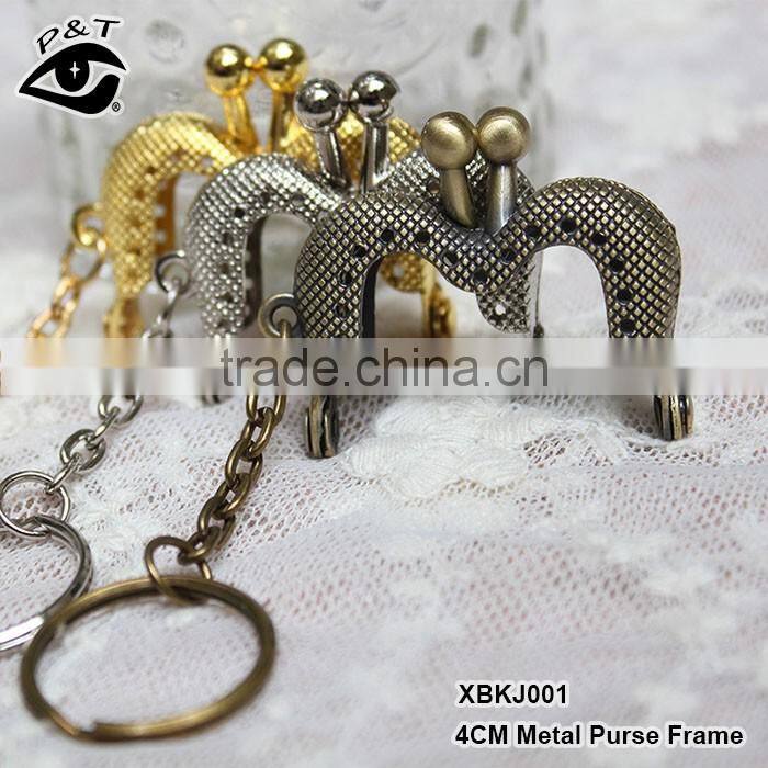 4CM Silver color metal purse frame sew on handles for handbags accessories