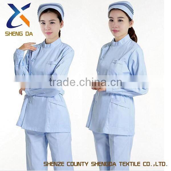 Durable hospital white design nurse uniform