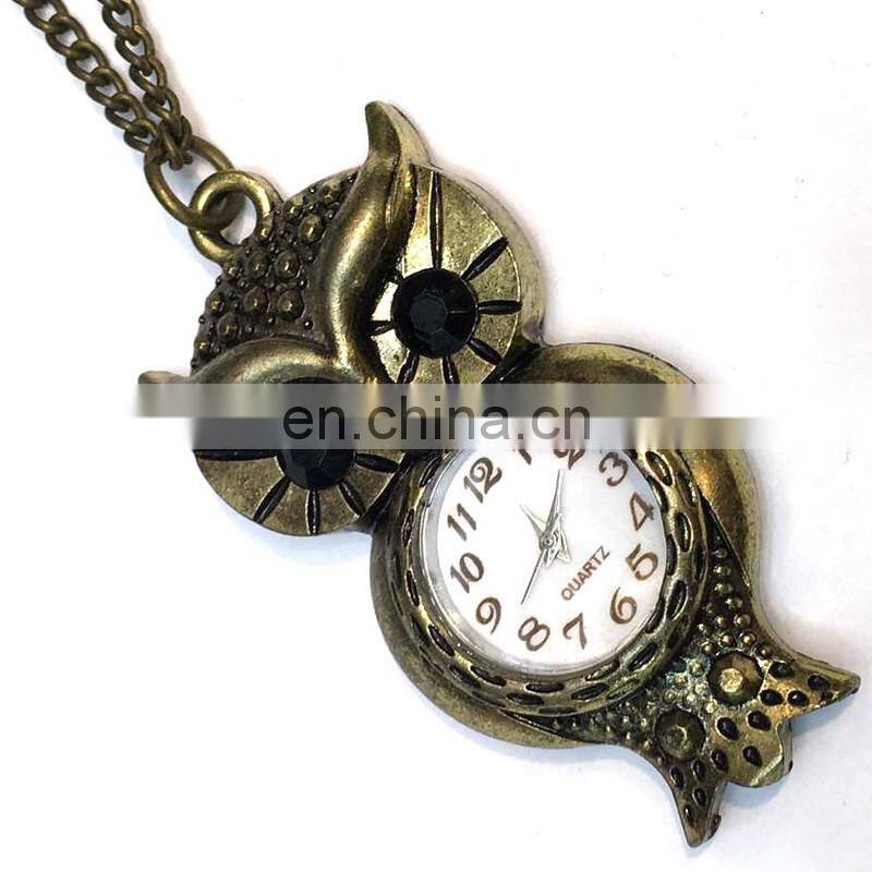 Retro Antique Vintage Cheap Owl Elephant Animal Pendant Necklace Watch