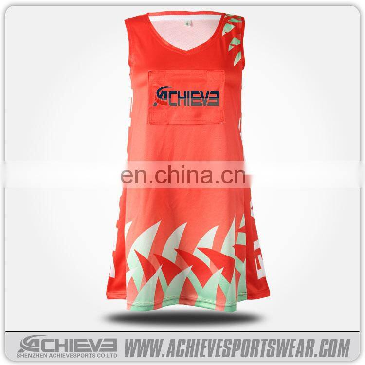 Custom sublimation netball uniforms wholesale netball dresses