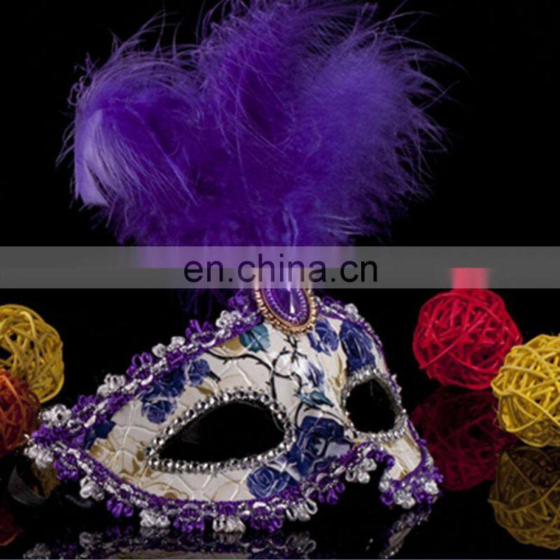 2015 Colorful feather venetian masquerade half face mask halloween dress ball eye mask sexy party mask