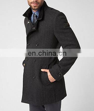 Double-breasted wool coat