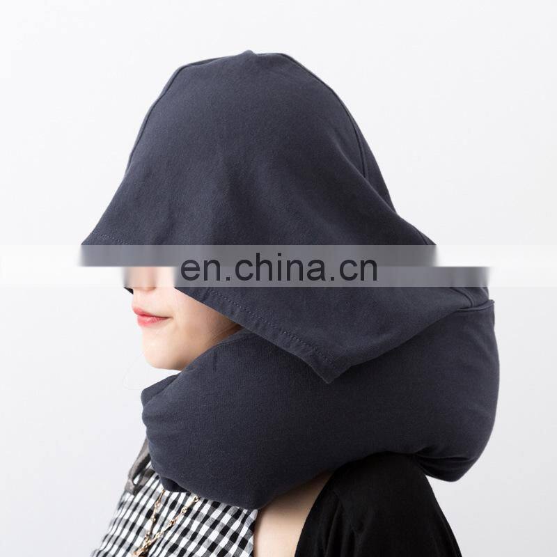 Travel Hoodie Neck Pillows with Cap U-shape Pillow for Napping