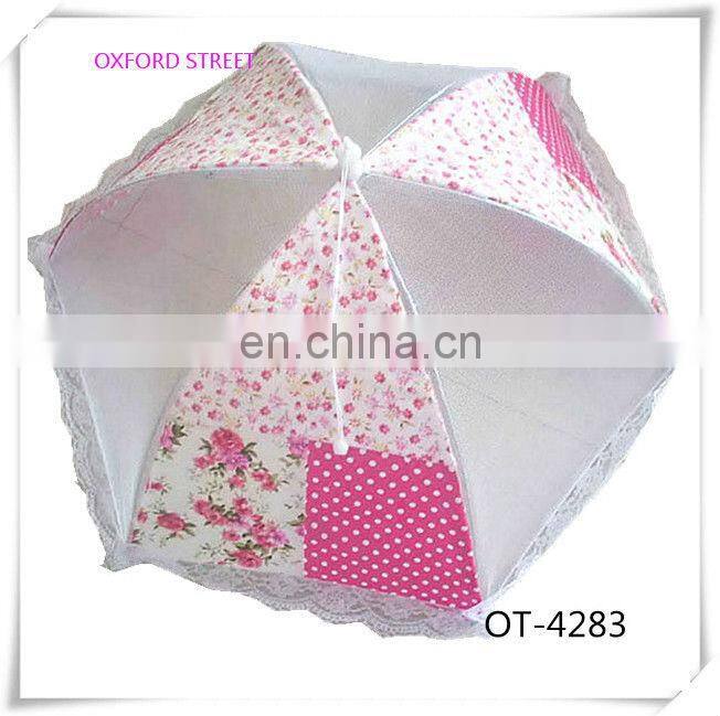 Green flower mesh food plate cover