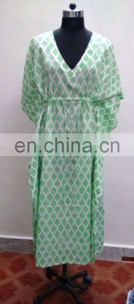 Women Long Kaftan Abaya Nightdress Floral Block printed Kimono manufacturer