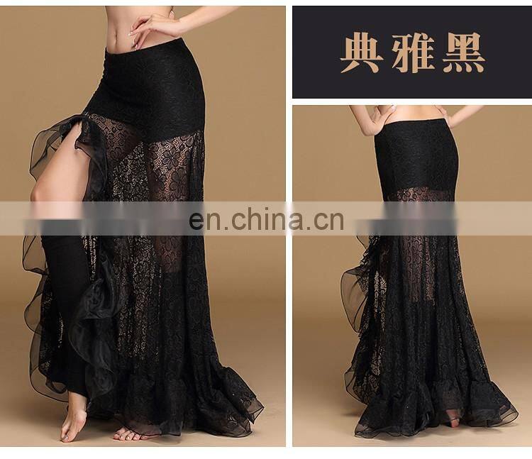 Q-6055 Egyption sexy lace long belly dance skirt