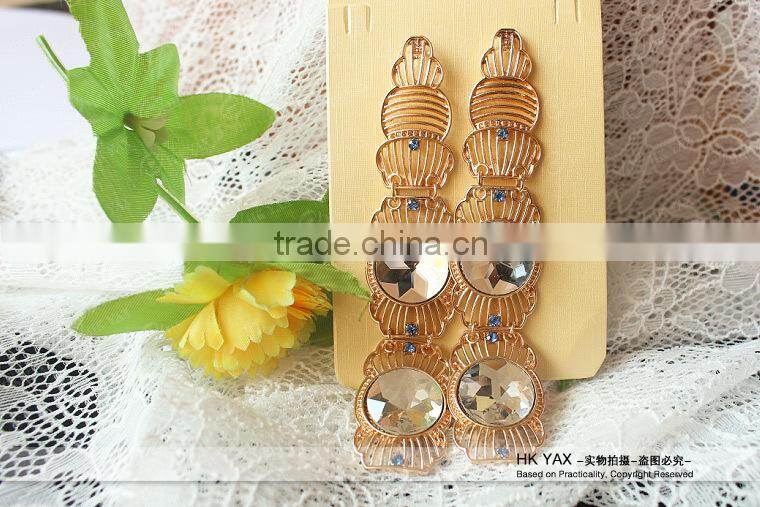 W1030 big bead chunky crystal earrings,chunky crystal earrings for lady,chunky crystal earrings