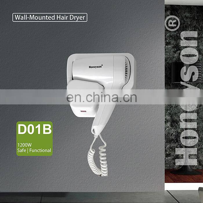 Honeyson hotel bathroom design 1200W hair dryer wall mounted