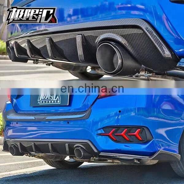 auto part ABS material rear diffuser bumper for Honda Civic 10 th 2016