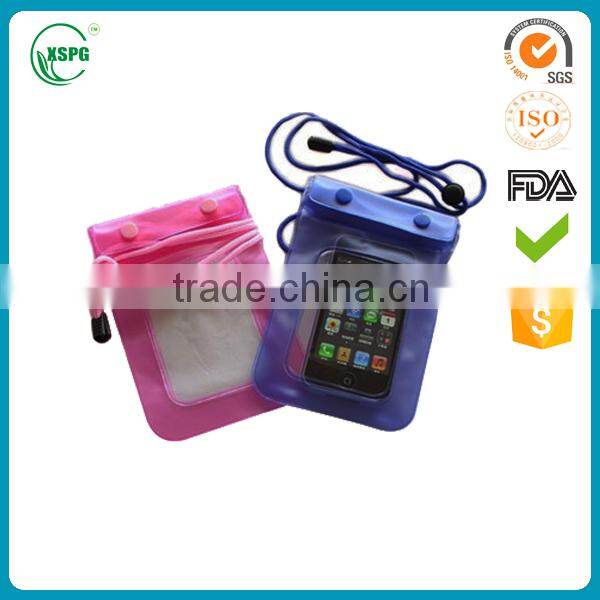 Clear pvc waterproof mobile bag for swimming and surfing